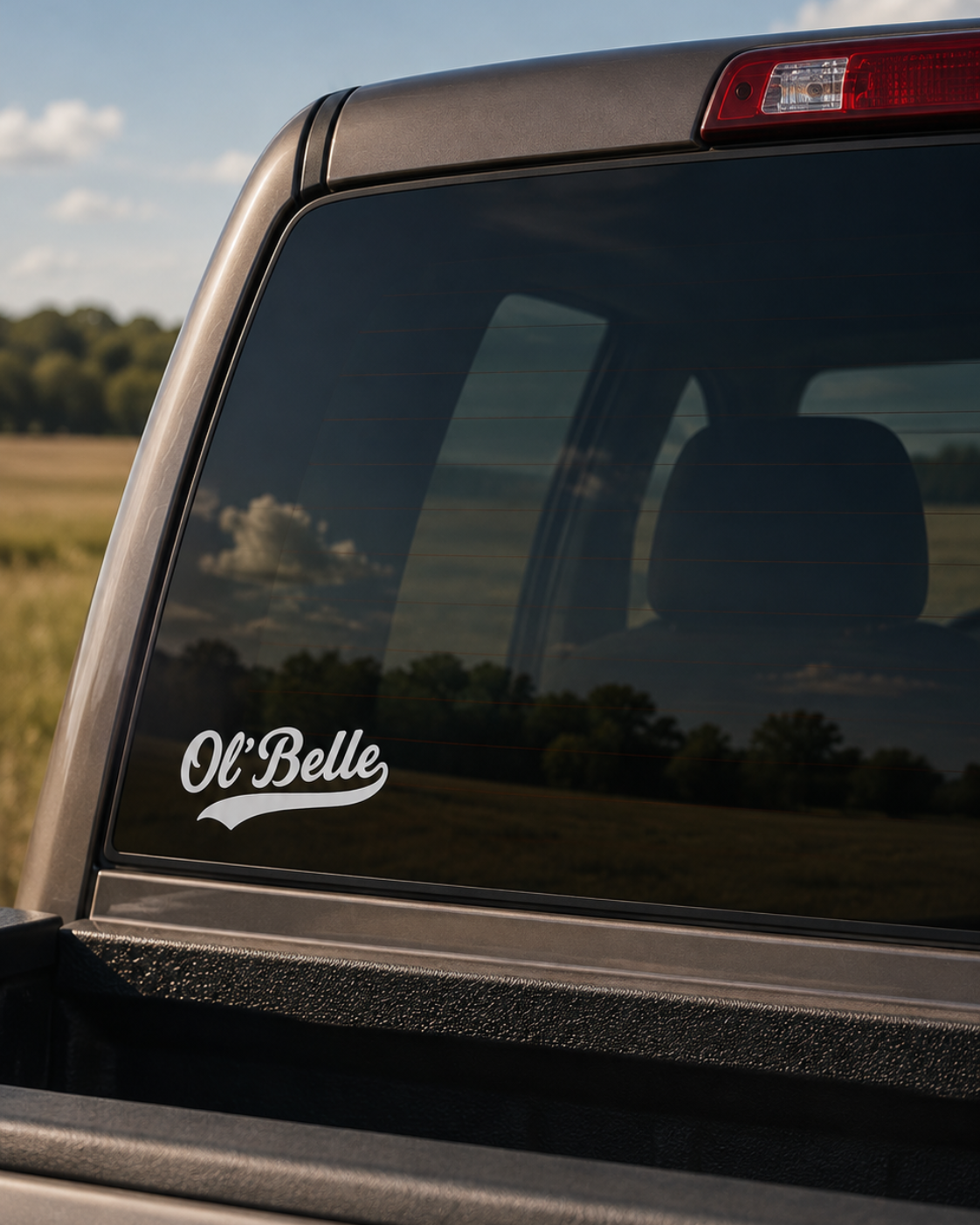 White Script Decal